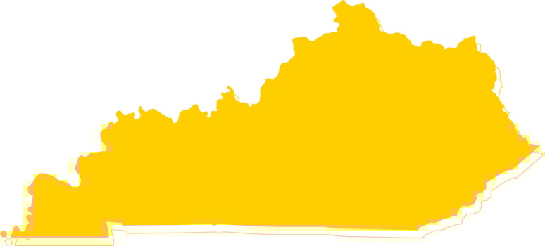 America Kentucky vector map.Hand drawn minimalism style.
