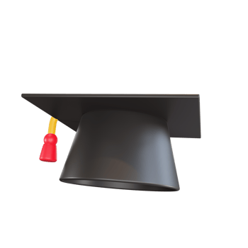 3d icon university student cap mortarboard school theme png