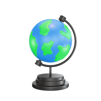 3d icon globe school theme png