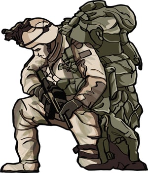 Military Us marine knee down vector