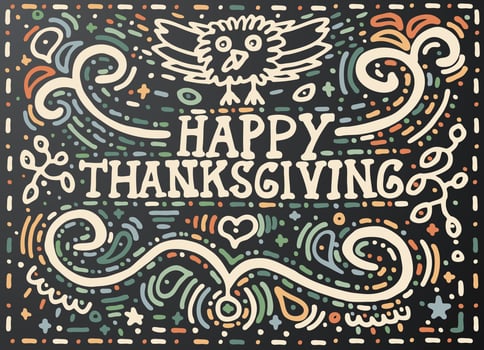 Happy Thanksgiving. Greeting card lettering. vector