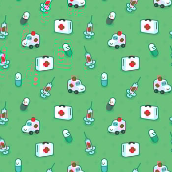Medicine and first aid seamless pattern Gift Wrap wallpaper background vector