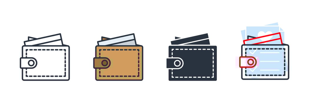 wallet icon logo vector illustration. wallet symbol template for graphic and web design collection