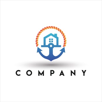 Anchor house logo template design vector