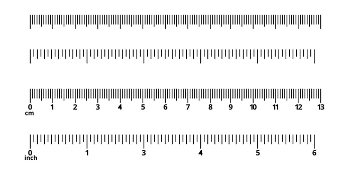 scale ruler centimeter and inch isolated on white background vector