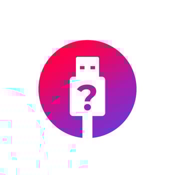 unknown usb device vector icon