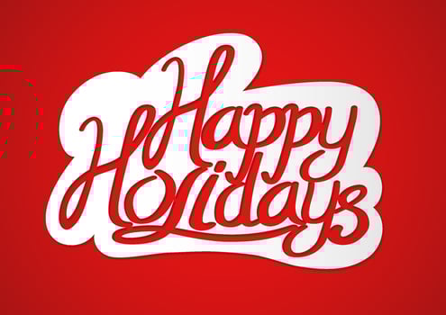 Happy holidays text vector