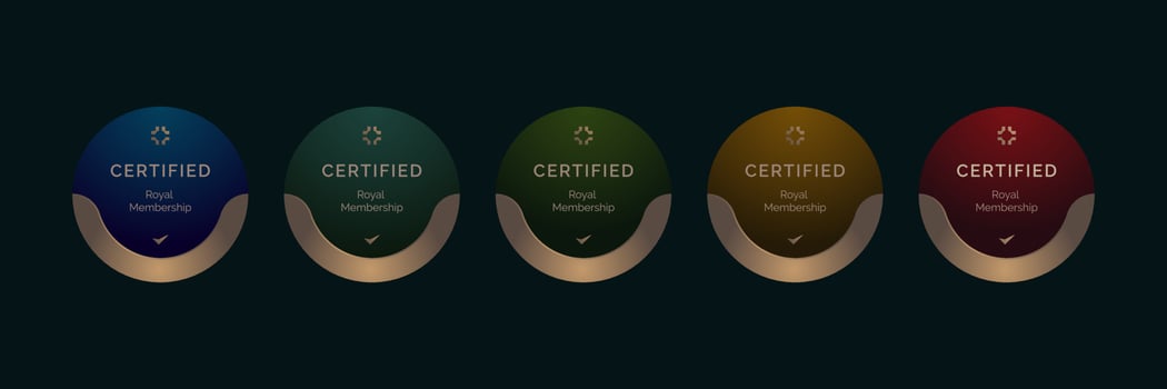 Round royal badge design template. Luxury Membership Certified Vector Illustration.