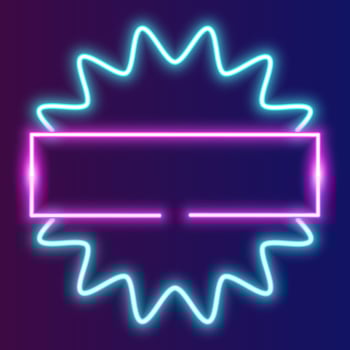 Futuristic Technology Retro Neon Frame Border. vector