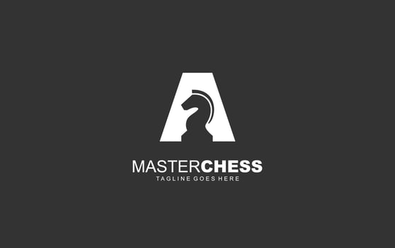 A  logo CHESS for branding company. HORSE template vector illustration for your brand.