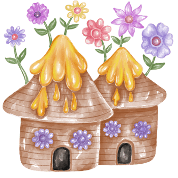 Halloween bee collection illustration Designed with watercolor graphics techniques. Perfect for Halloween themed decorations, digital printing, kindergarten, stickers, cards, gifts and more. png