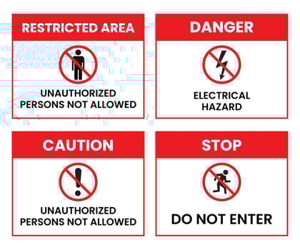 Warning and stop sign design vector