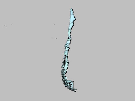 Map of Chile with states isolated vector