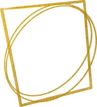 Gold geometric shape frame png