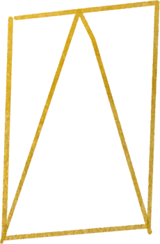 Gold geometric shape frame png