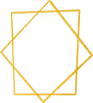 Gold geometric shape frame png