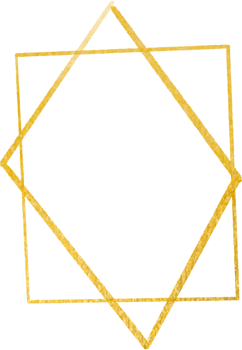 Gold geometric shape frame png
