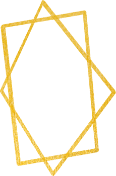 Gold geometric shape frame png