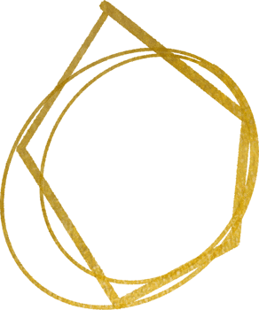 Gold geometric shape frame png