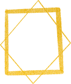 Gold geometric shape frame png