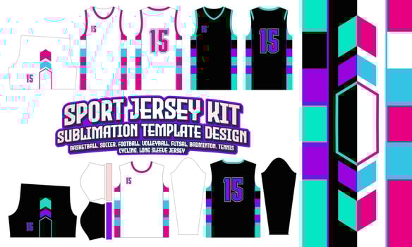 Sport Jersey Printing Design pattern 103 Sublimation Soccer Football Badminton vector