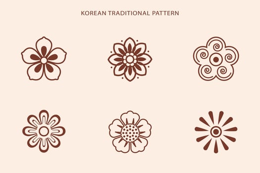 Korean traditional line pattern. Asian style. Korea, china symbol vector