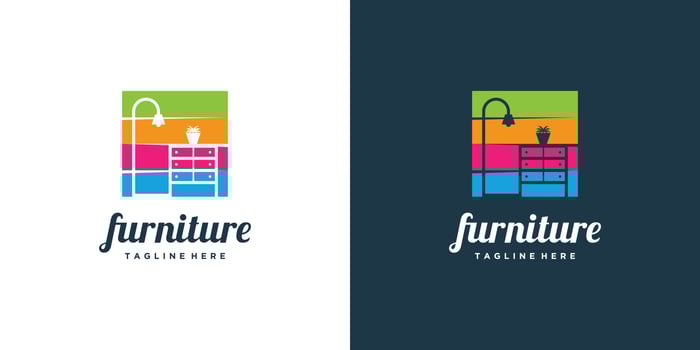 Furniture logo design with modern concept Premium Vector