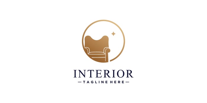 Furniture logo design with modern concept Premium Vector