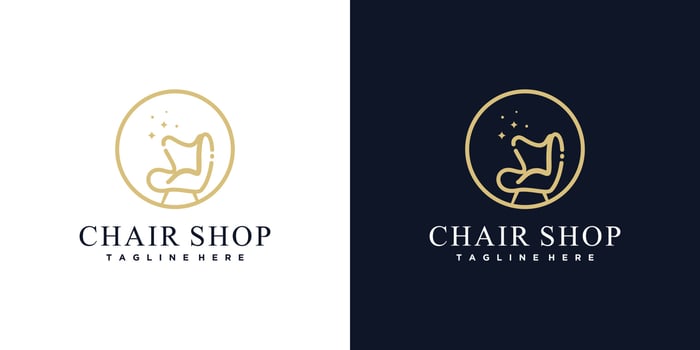 Furniture logo design with modern concept Premium Vector