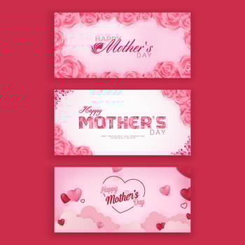 Happy Mothers Day Vector Banner Design