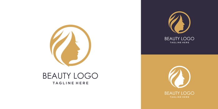 Beauty vector icon for woman with modern creative logo design Premium Vector