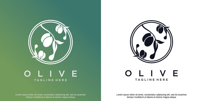 Olive logo design vector with creative abstract concept Premium Vector