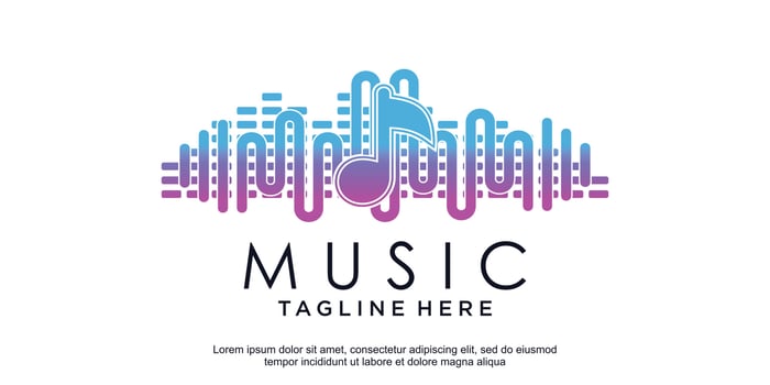 Music logo design with modern concept premium vector Premium Vector