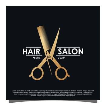 Luxury hair salon logo design Premium Vector