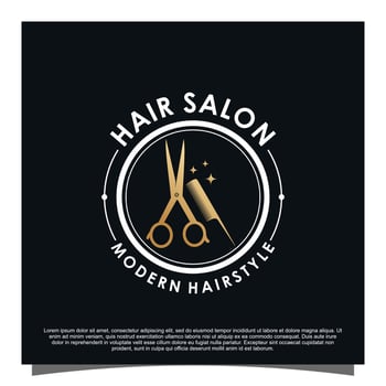 Luxury hair salon logo design Premium Vector