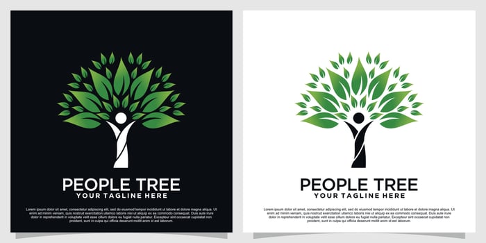 People tree logo design unique Premium Vector part 2