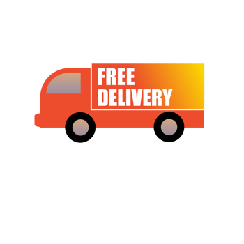 Free delivery truck with transparent background png