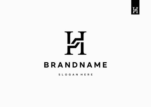 Letter H logo design, H monogram logo design minimal creative modern vector