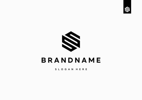 Letter S Logo Design, Minimal Creative Modern Monogram logo design with a hexagon shape vector