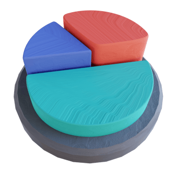 3D illustration pie chart png