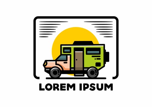 The big overland car illustration design vector