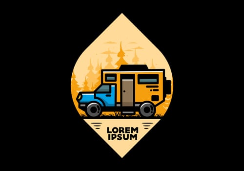 The big overland car illustration design vector