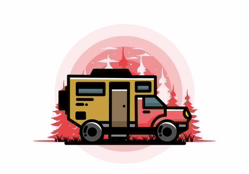 The big overland car illustration design vector
