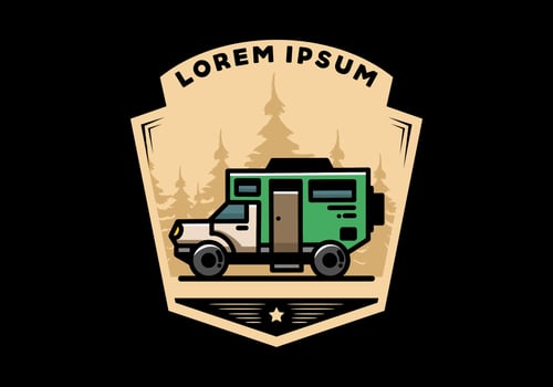 The big overland car illustration design vector