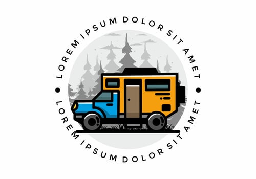 The big overland car illustration design vector