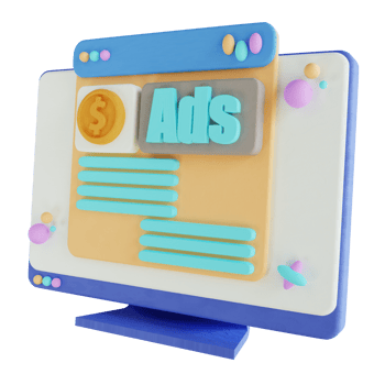 3D illustration online ads png