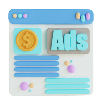 3D illustration online ads png