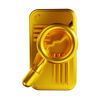 3D illustration golden mobile research png