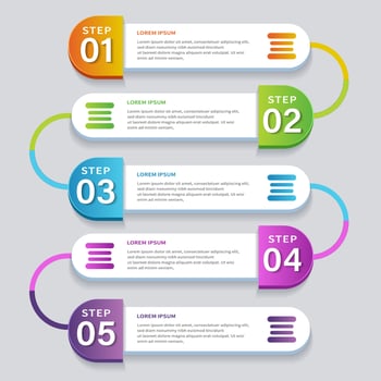 infographic design data with 5 options vector