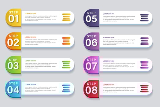 infographic design  with 8 options vector